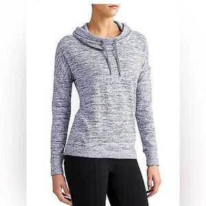 Athleta Blissful Cowl Hoodie Sweatshirt Grey Heather XL